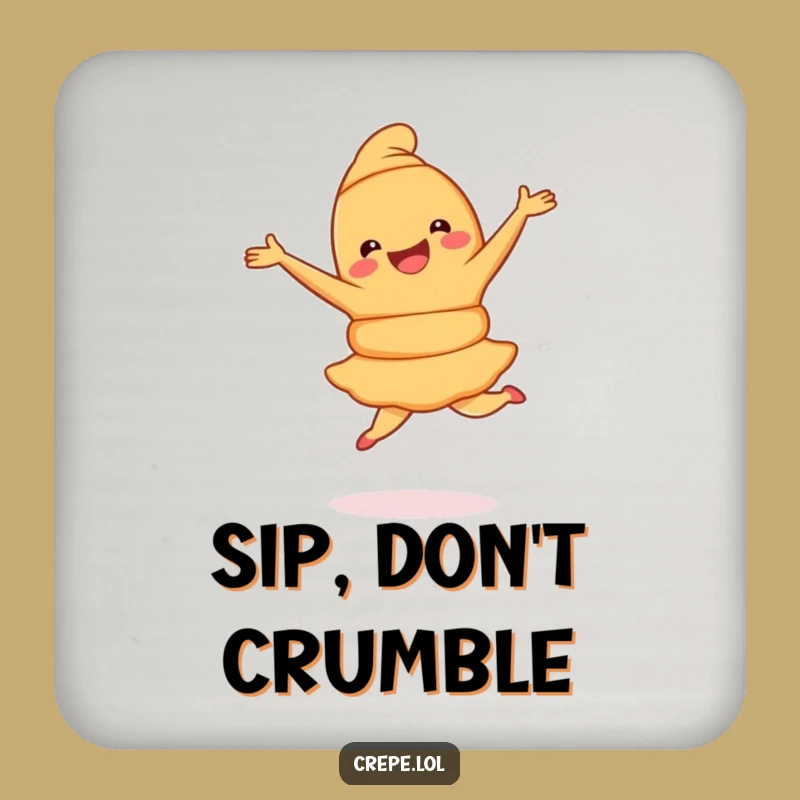 Funny Croissant Pirouette Coasters: Protect Tables with Joyful Pastry's Dance