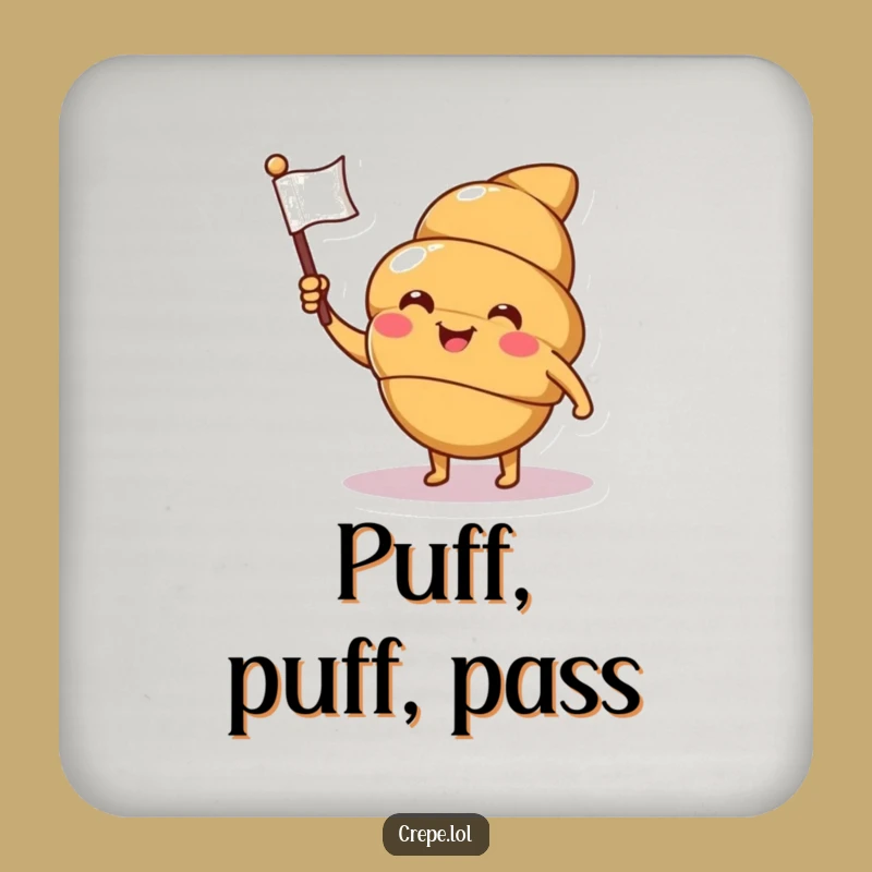 Funny Croissant Wink Coaster: Protect Furniture with Pastry Charm