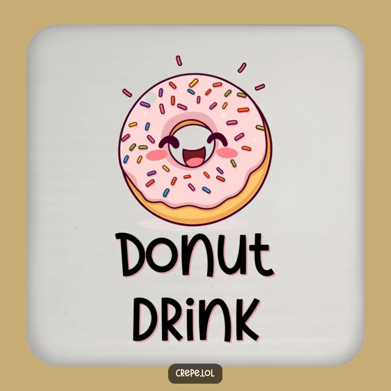 Funny Donut Sprinkles Drink Coaster: Protect Surfaces with Hilarious Sweetness