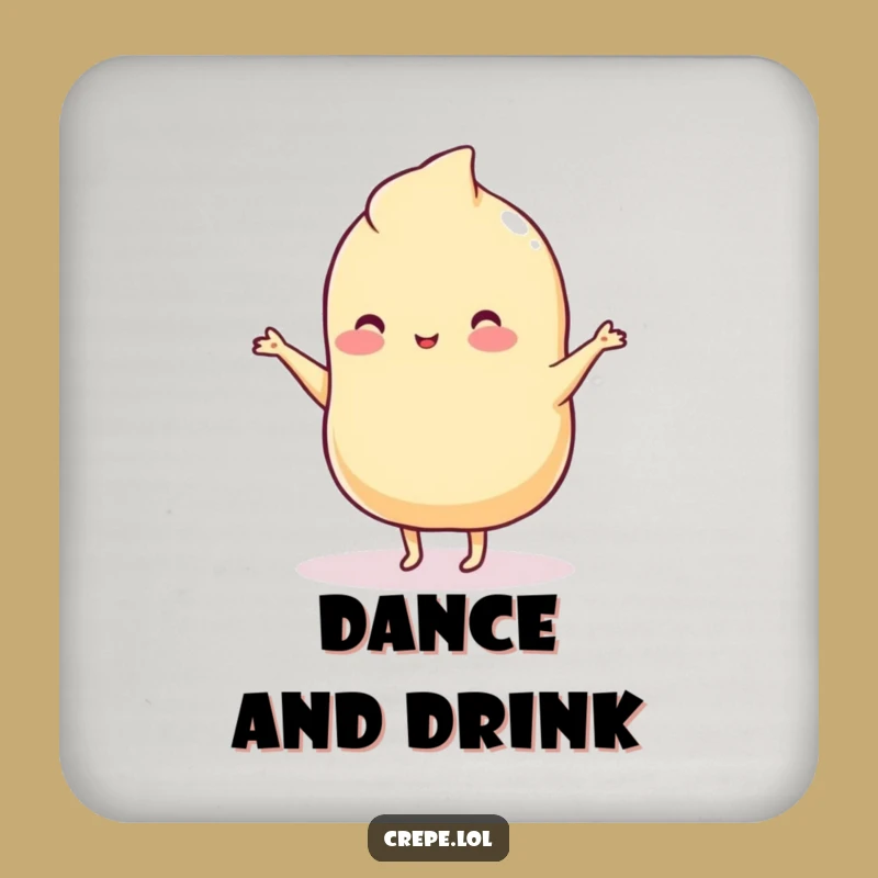 Funny Wobbly Crepe Dancing Drink Coaster: Protect Surfaces with Fun