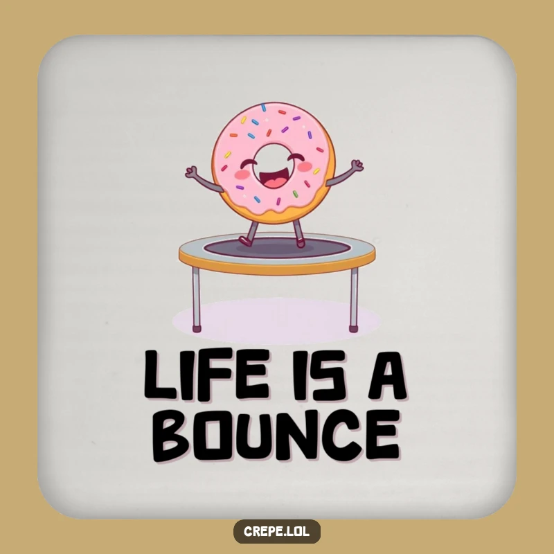 Funny Donut Trampoline Coaster: Hilarious Sprinkled Table Protector Gift