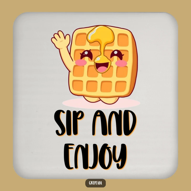 Funny Waffle Syrup Coaster: Enthusiastic Hilarious Breakfast Table Gift