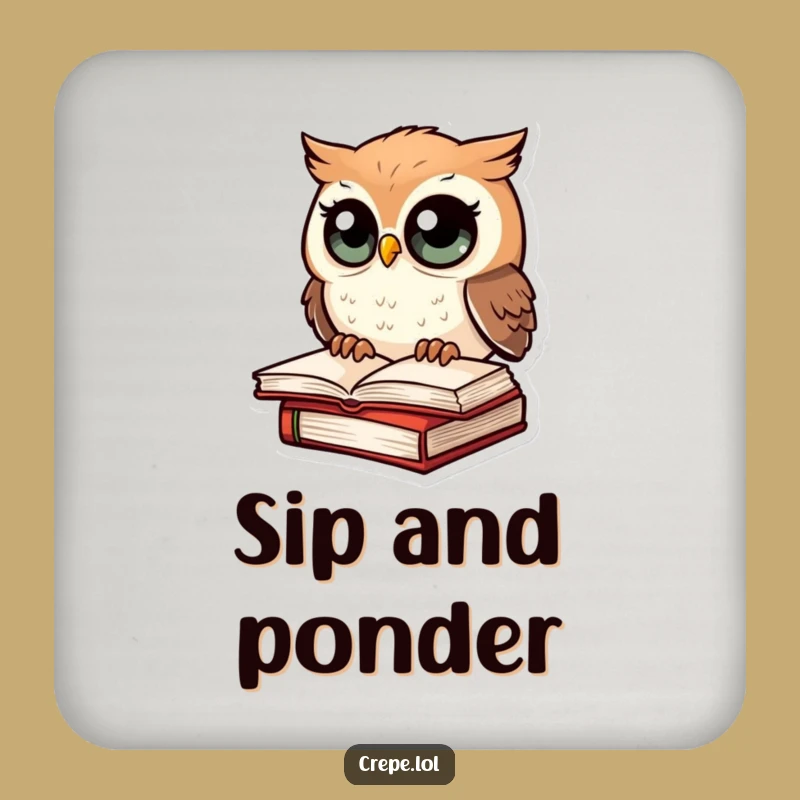 Funny Amazed Owl Coaster Set, Protect Surfaces with Humor, Hilarious Gift