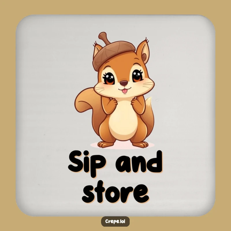 Funny Squirrel Acorn Coaster: Hilarious Nutty Protector