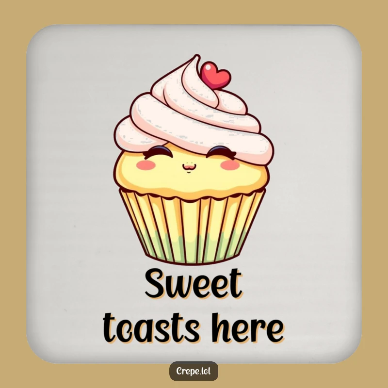 Funny Cheerful Cupcake Coaster - Protect Surfaces with Hilarious Dessert Art