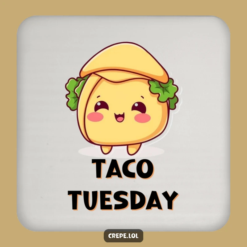 Funny Taco Hat Tip Drink Coaster: Protect Surfaces with Hilarious Fiesta Fun