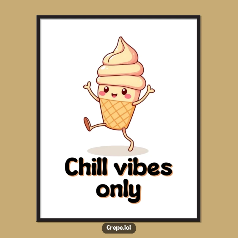 Funny Ice Cream Dance Poster: Brighten Your Walls with Hilarious Dessert Art!