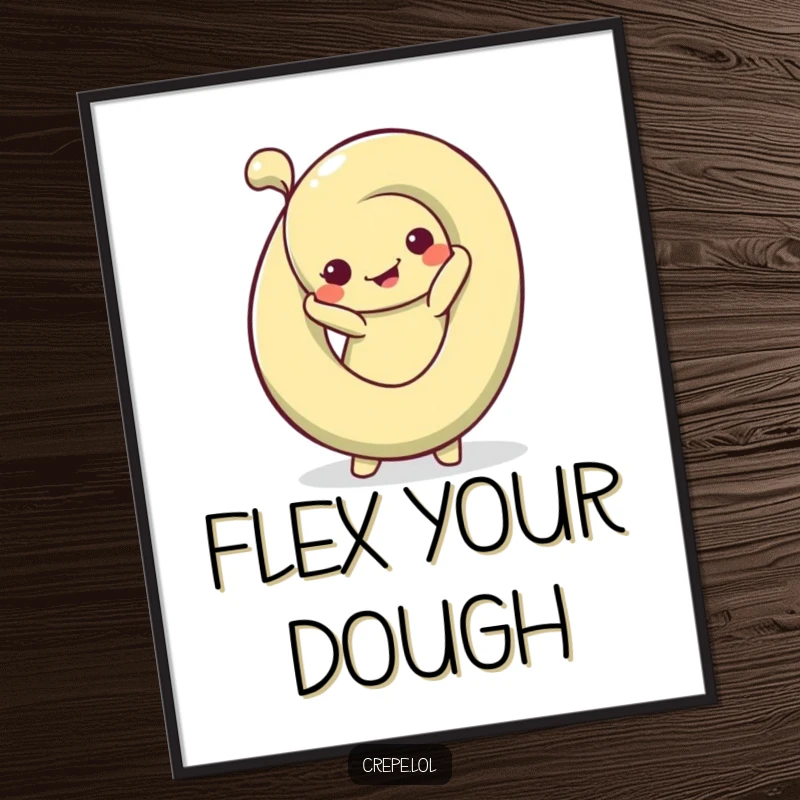 Funny Pretzel Pose Poster showcasing a silly pretzel in a contorted bendy pose, adding a touch of quirky humor.