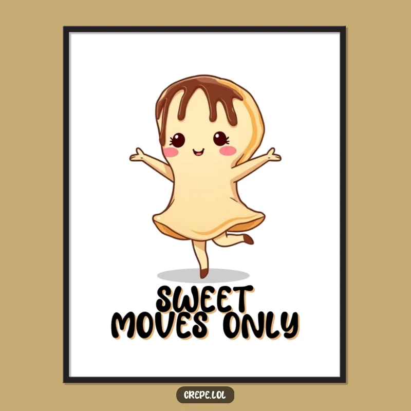 Funny Chocolate Crepe Pirouette Poster - Elegant Wall Art Gift