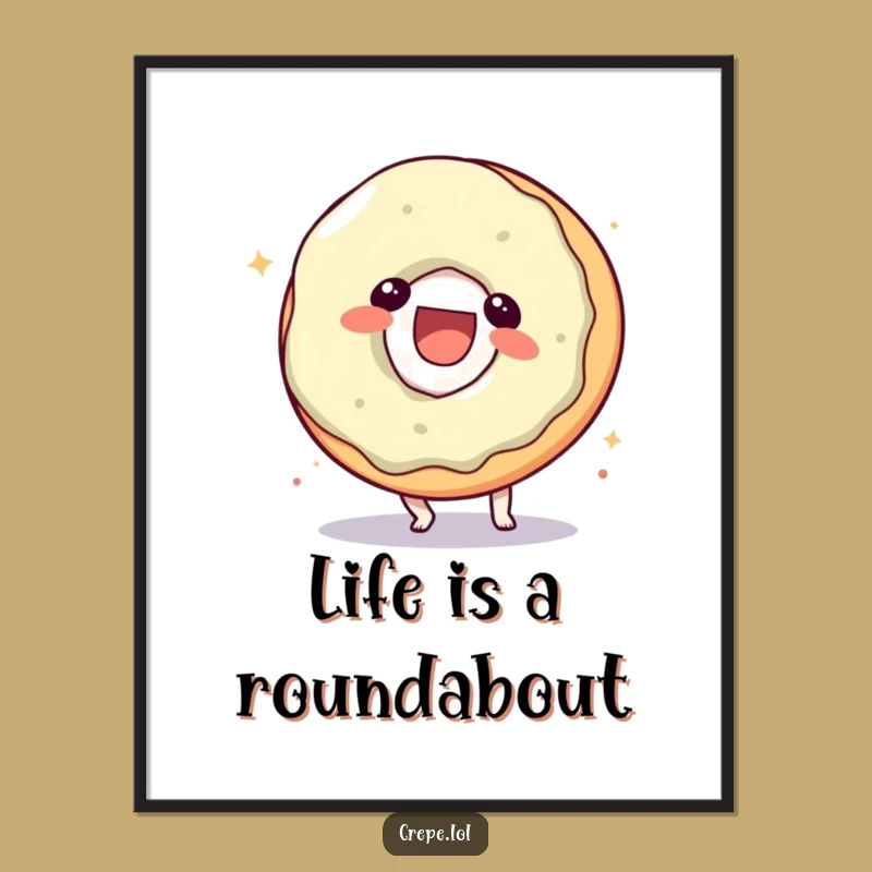 Funny Donut Somersault Poster: Whimsical Wall Art, Perfect Gift