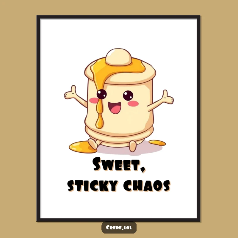 Funny Pancake Syrup Poster - Playful Breakfast Character Wall Art