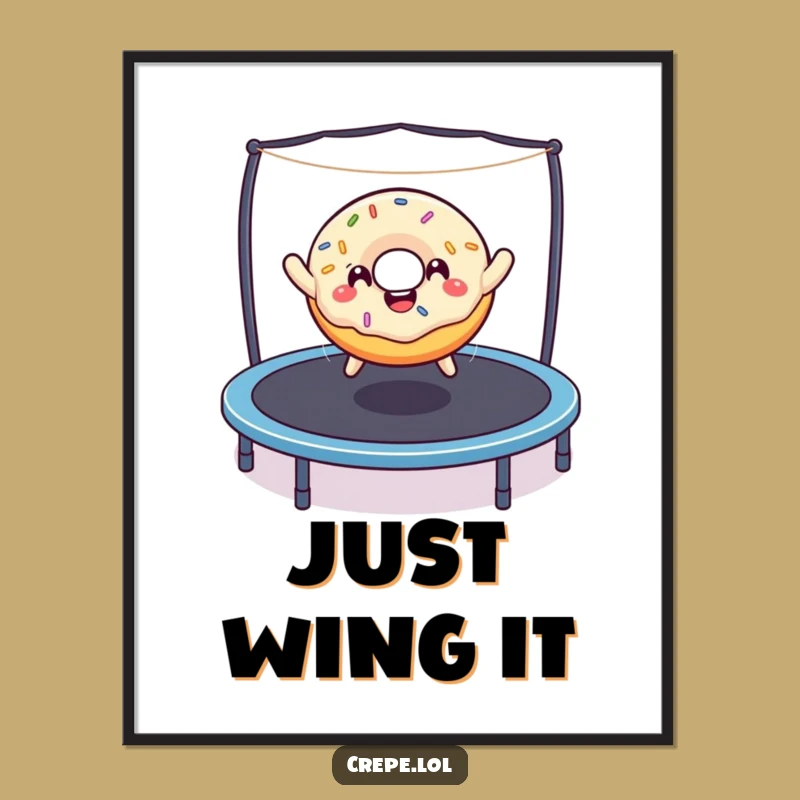 Funny Donut Trampoline Poster: Brighten Your Walls with This Hilarious Sprinkled Art!
