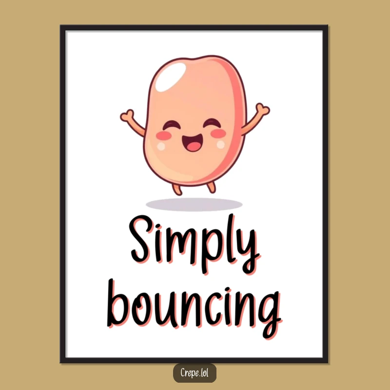 Funny Wobbly Jelly Bean Poster - Vibrant Wall Art for a Playful Space