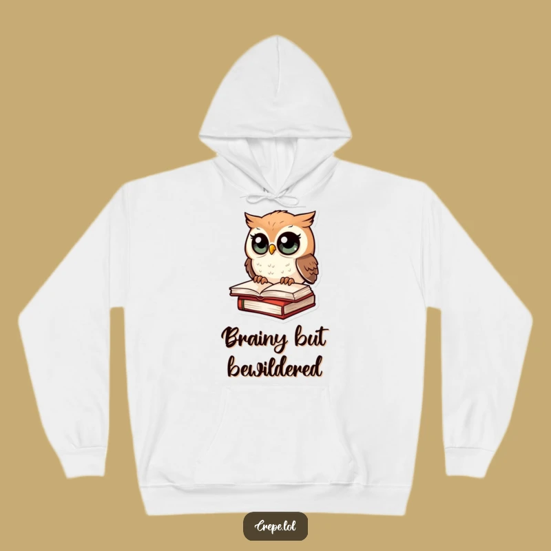 Cozy Funny Amazed Owl Hoodie, Warm Book Lover Hoodie, Perfect Humorous Gift