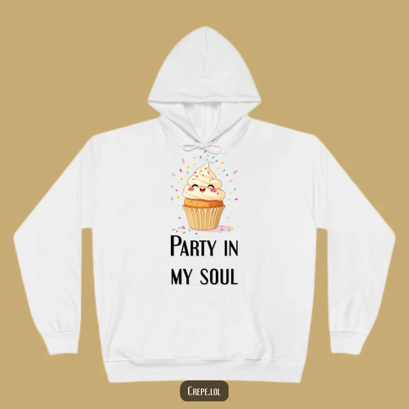 Cozy Funny Giggling Cupcake Spouting Confetti Hoodie - Warm Humorous Gift!