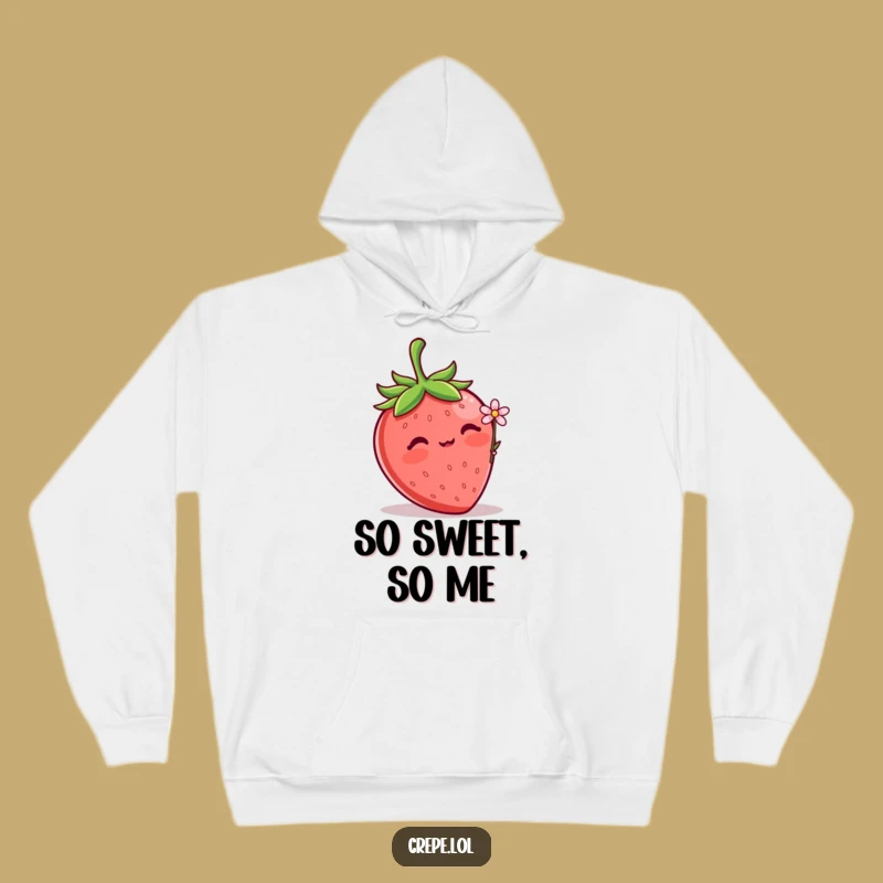 Funny Strawberry Flower Hoodie: Cozy Blushing Berry Hug for Sweet Comfort