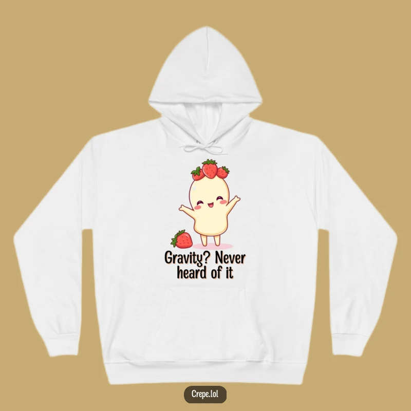 Cozy Funny Crepe Hoodie with Strawberry Crown - Perfect Playful Gift