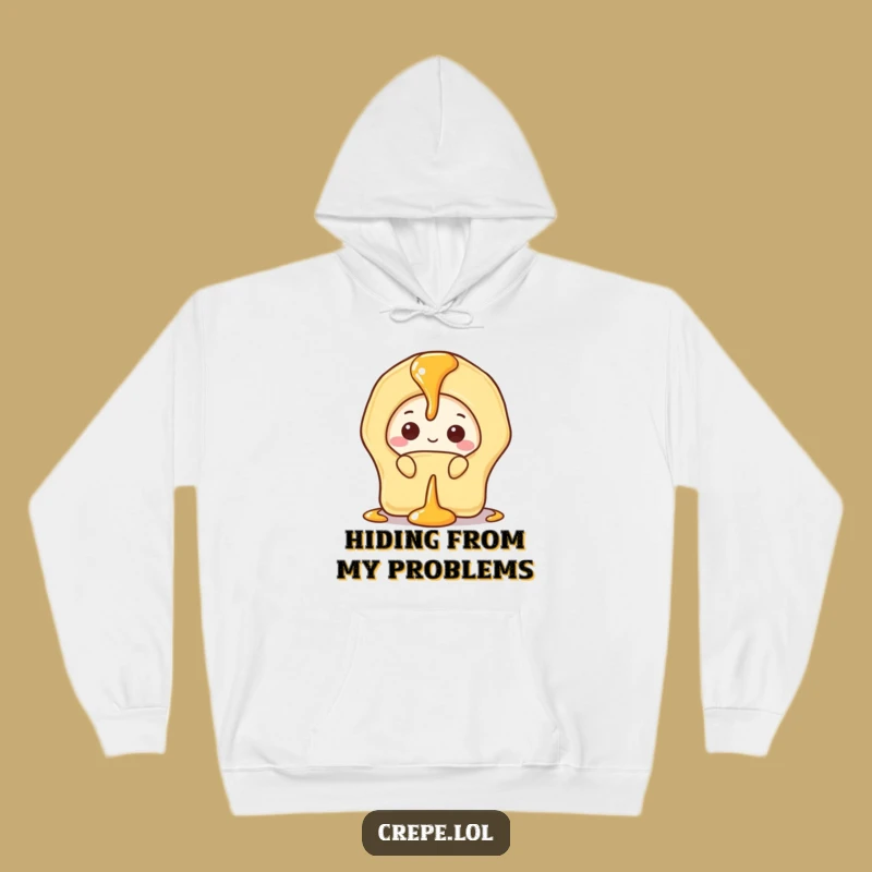 Cozy Funny Shy Banana Crepe Hoodie: Hug Yourself with Humor