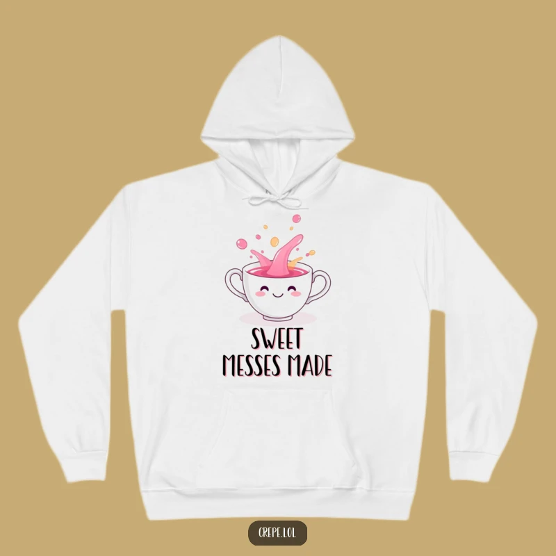 Funny Teacup Spill Hoodie: Cozy Playful Beverage Treat Gift