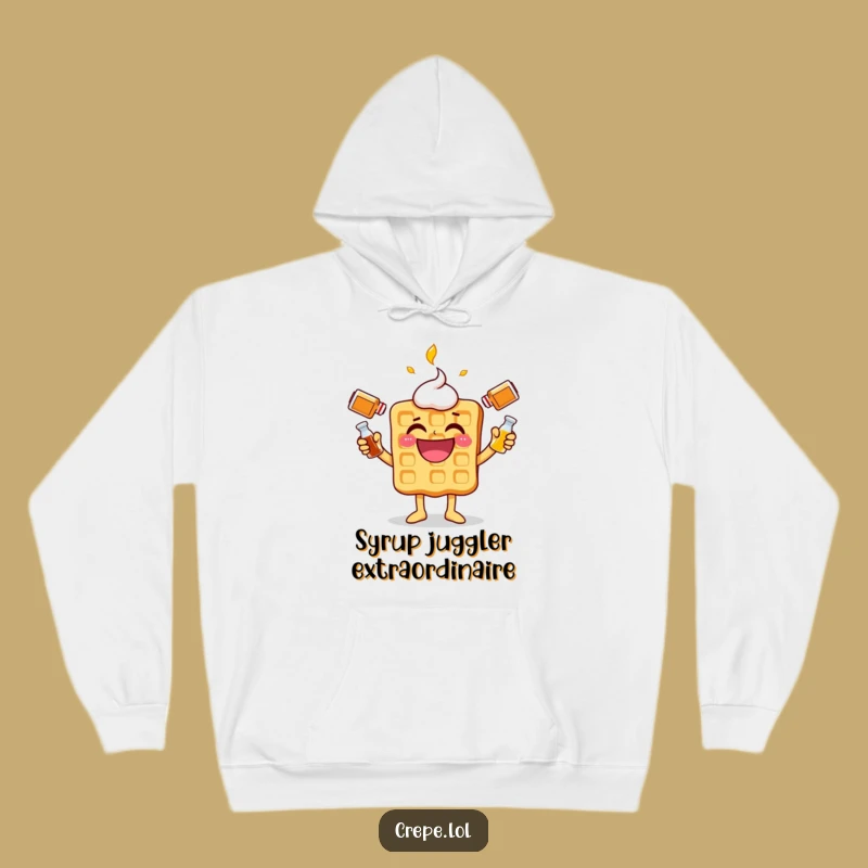 Funny Waffle Syrup Juggling Hoodie: Cozy and Hilarious Breakfast Character Apparel