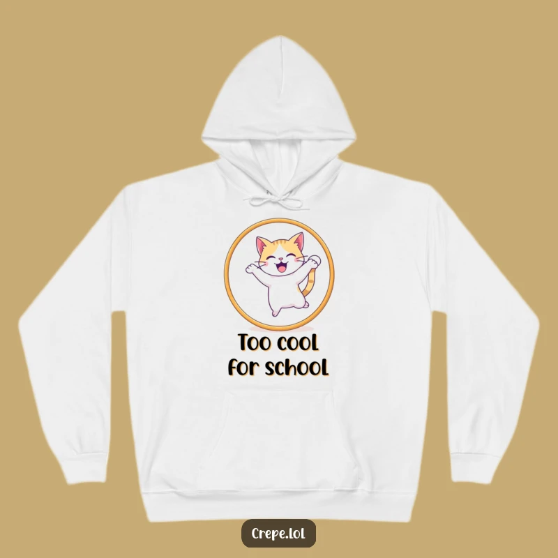 Funny Cat Jumping Hoop Hoodie, Cozy and Playful Gift for Cat Lovers