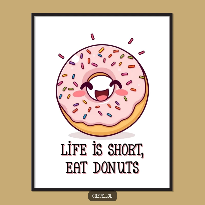 Bouncing Donut Free Printable Wall Art - Fun Sweet Downloadable Decor