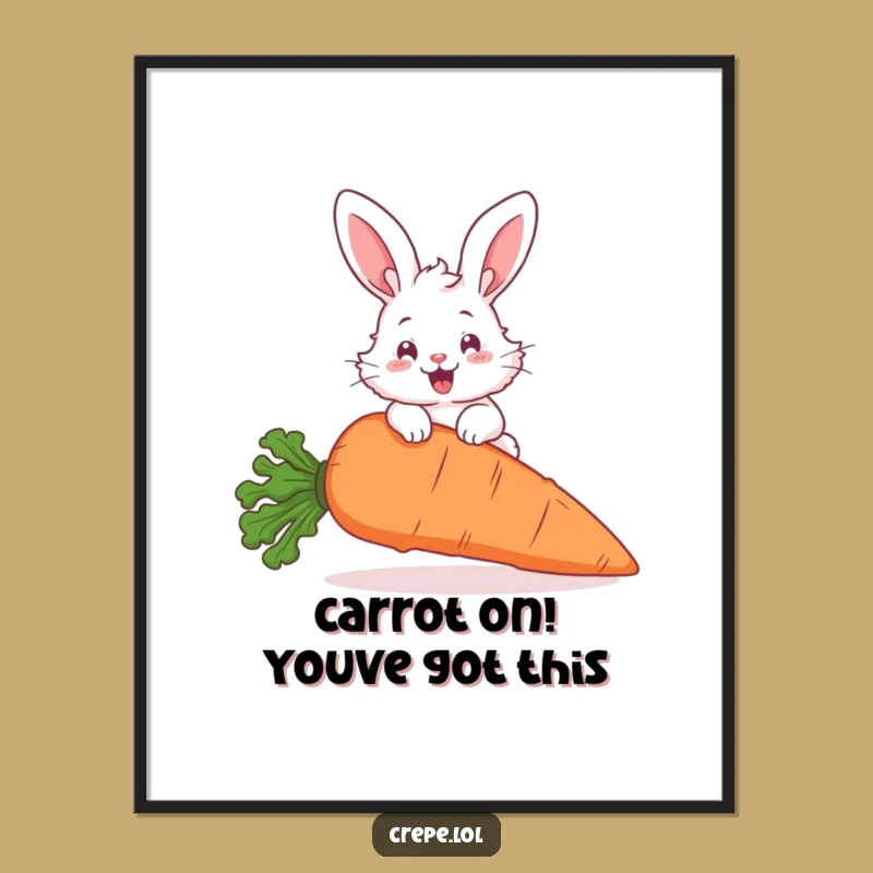 Funny Free Printable Wall Art: Bunny Leaping Carrot - Whimsical Downloadable Art for Joy!