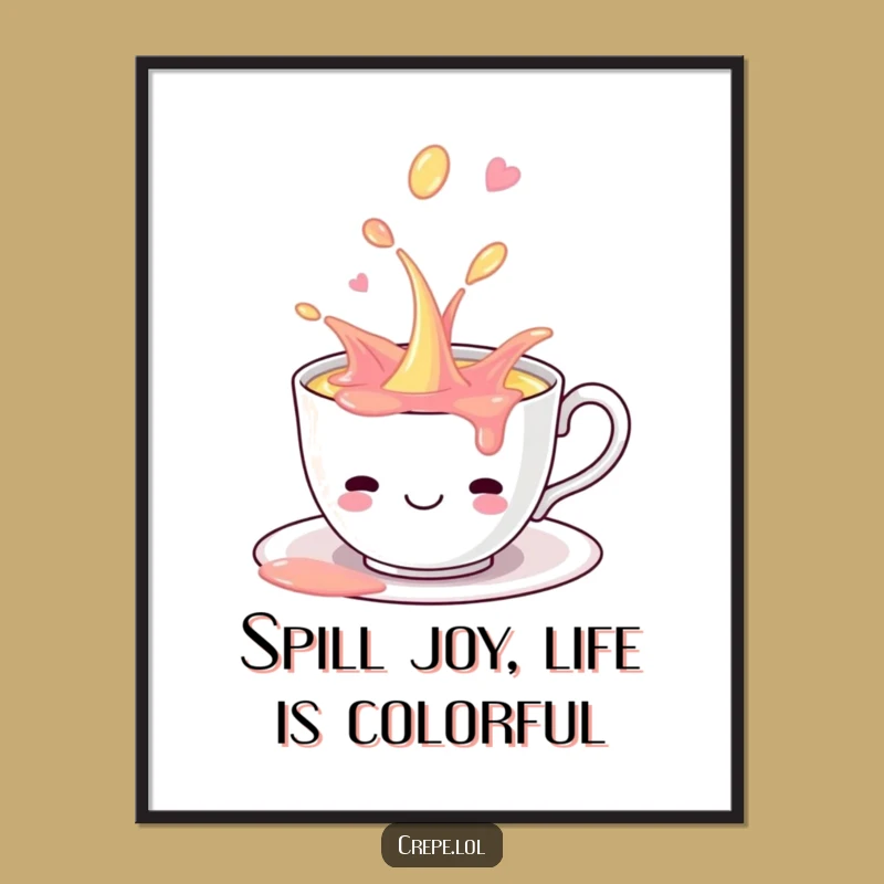 Free Printable Teacup Wall Art: Playful Spill for a Whimsical Kitchen or Cafe Decor
