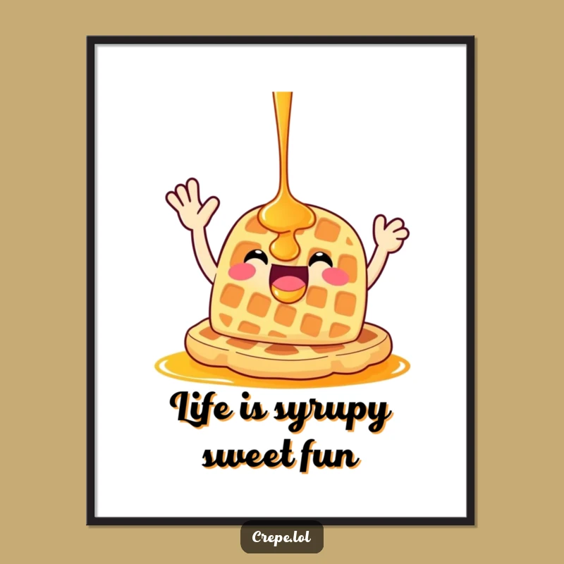 Free Printable Waffle Wall Art: Enthusiastic Character for a Cozy Kitchen Decor