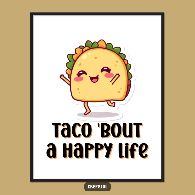 Funny Dancing Taco Printable Wall Art: Free Downloadable Decor, Joyful Foodie Gift