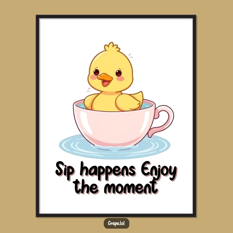 Funny Free Printable Wall Art: Duckling Teacup Splash - Whimsical Downloadable Art for Cute Decor!