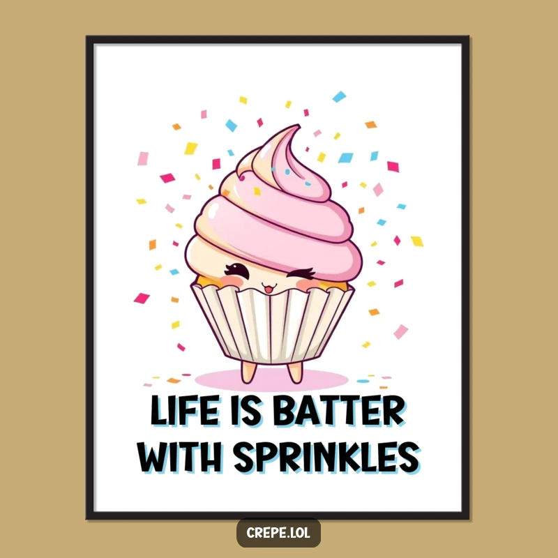 Free Printable Cupcake Confetti Wall Art - Funny Downloadable Gift