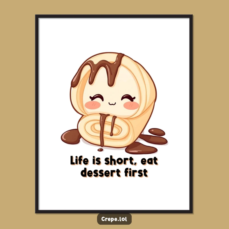 Free Printable Wall Art: Winking Crepe, Funny Breakfast Decor, Quirky Downloadable Kitchen Art