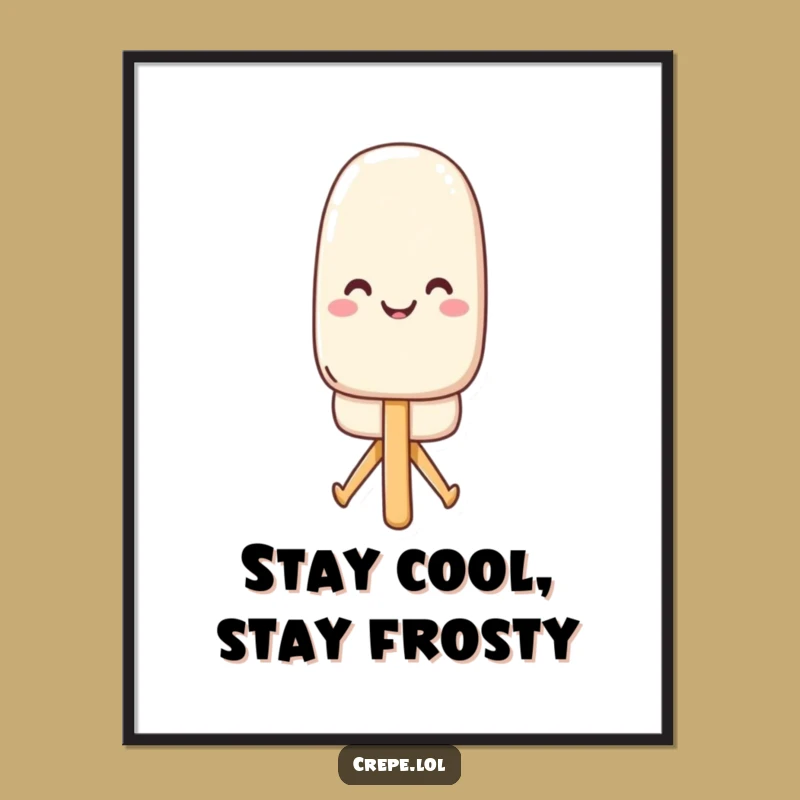 Funny Free Printable Wall Art: Smiling Popsicle Doing a Split - Downloadable Decor