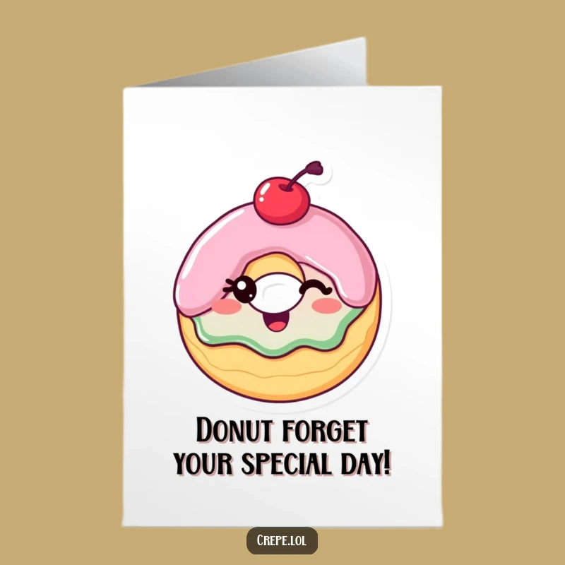 Free Printable Birthday Card: Winking Donut Sweetness, Cute DIY Gift for Treat Lovers