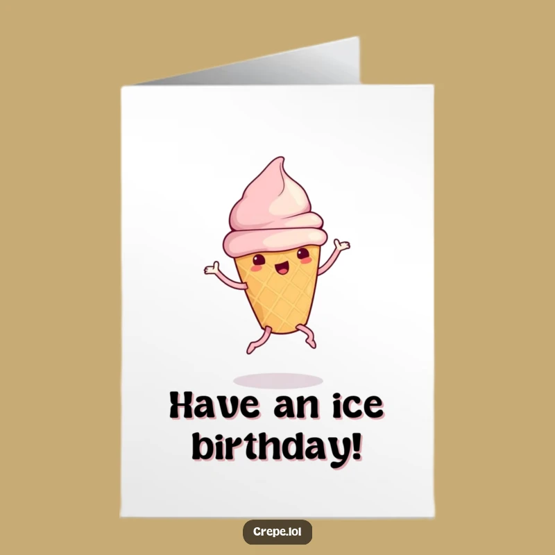 Free Printable Dancing Ice Cream Birthday Card - Fun Downloadable Gift for Sweet Summertime