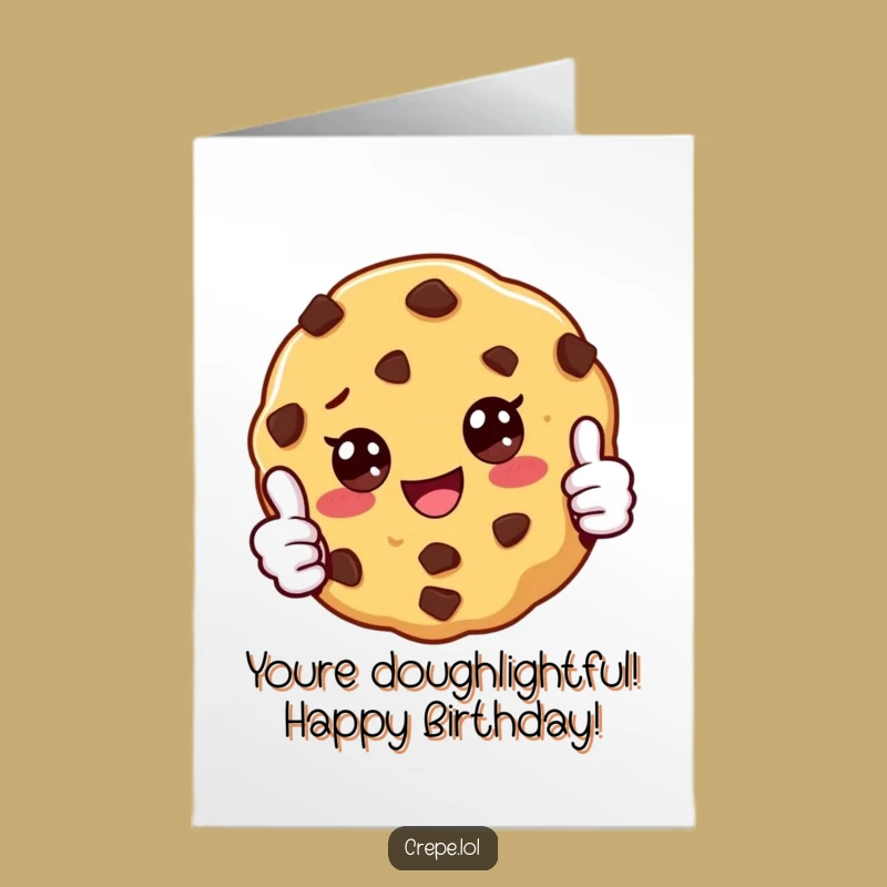 Free Printable Funny Cookie Birthday Card - Cheerful Chocolate Chip Pal Downloadable Gift