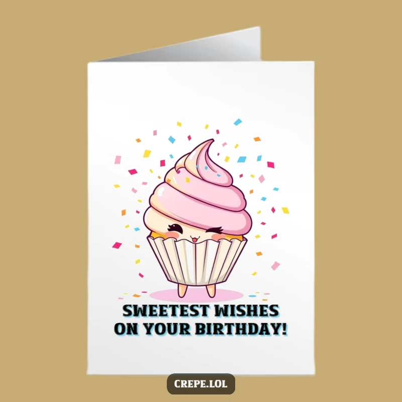 Free Printable Happy Birthday Cupcake Confetti Card - Funny Downloadable Gift