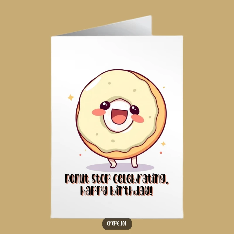 Free Printable Happy Birthday Donut Somersault Card - Funny Downloadable Gift
