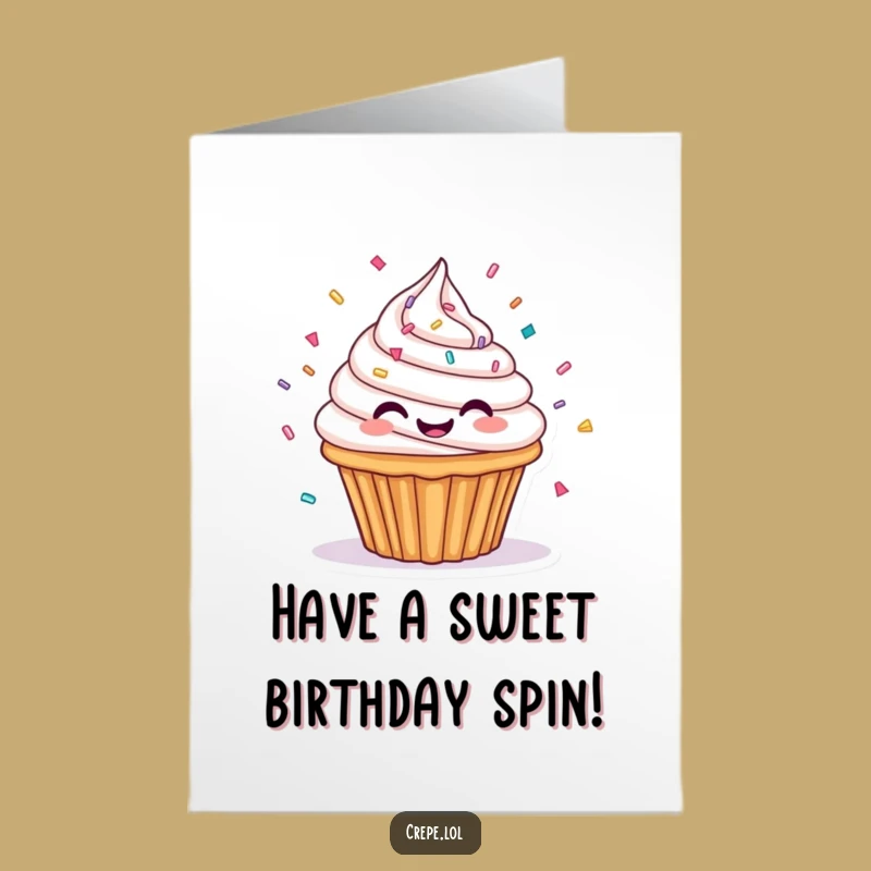 Free Printable Funny Cupcake Spinning Birthday Card - Sweet Downloadable Celebration