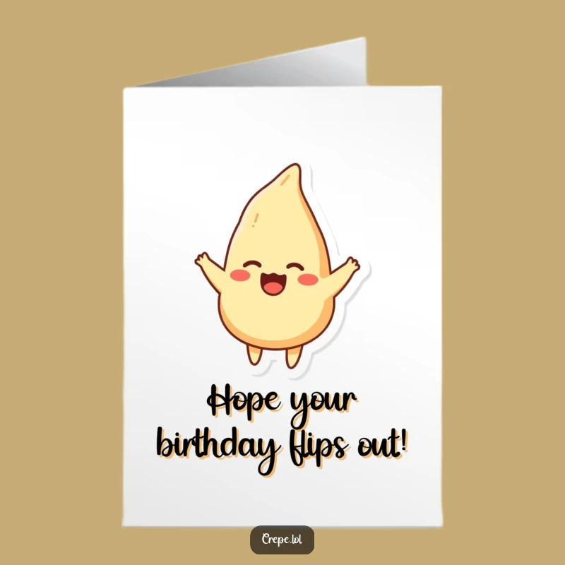 Free Printable Funny Birthday Card Cheerful Crepe Flipping, Joyful Downloadable Greeting Gift Idea