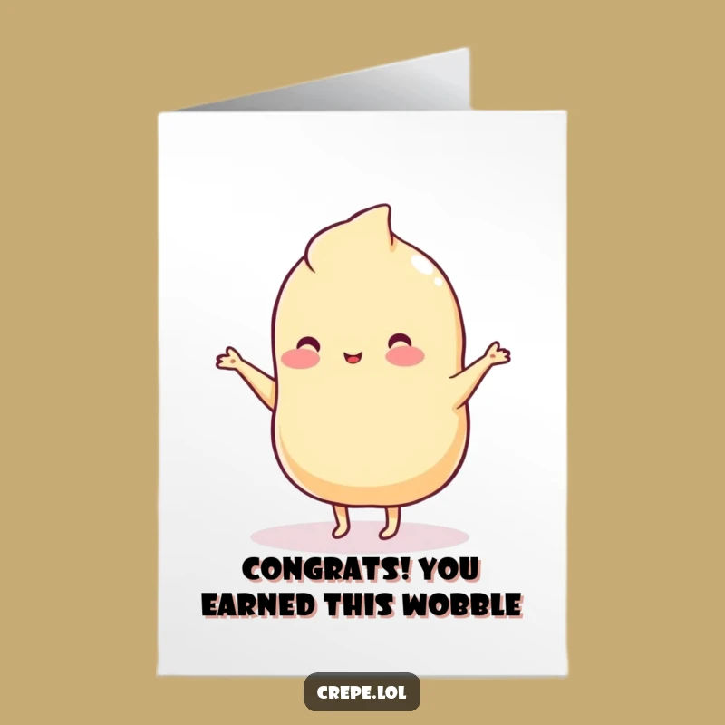 Free Printable Congrats Card: Dancing Crepe Victory Funny DIY Downloadable Gift