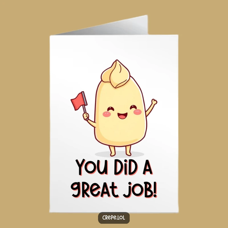 Free Printable Congrats Card: Crepe's Victory Wave, Humorous Downloadable Achievement
