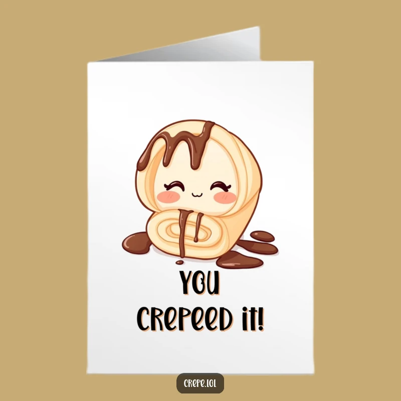Free Printable Congrats Card: Winking Chocolate Crepe, Hilarious Downloadable Celebration Gift