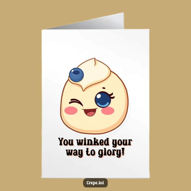 Free Printable Congrats Card: Winking Crepe Celebration - Funny Downloadable High Five!