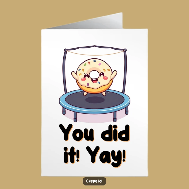 Free Printable Donut Congrats Card: Celebrate Victories with a Jumping, Sprinkled Friend