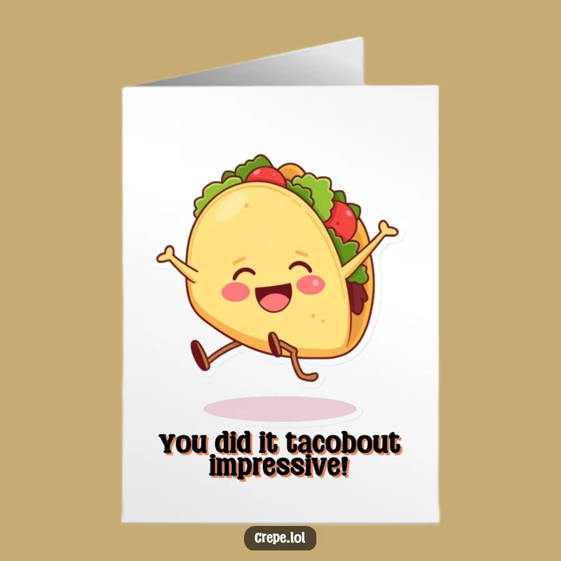 Free Printable Funny Taco Cartwheel Congrats Card - Joyful Downloadable Celebration