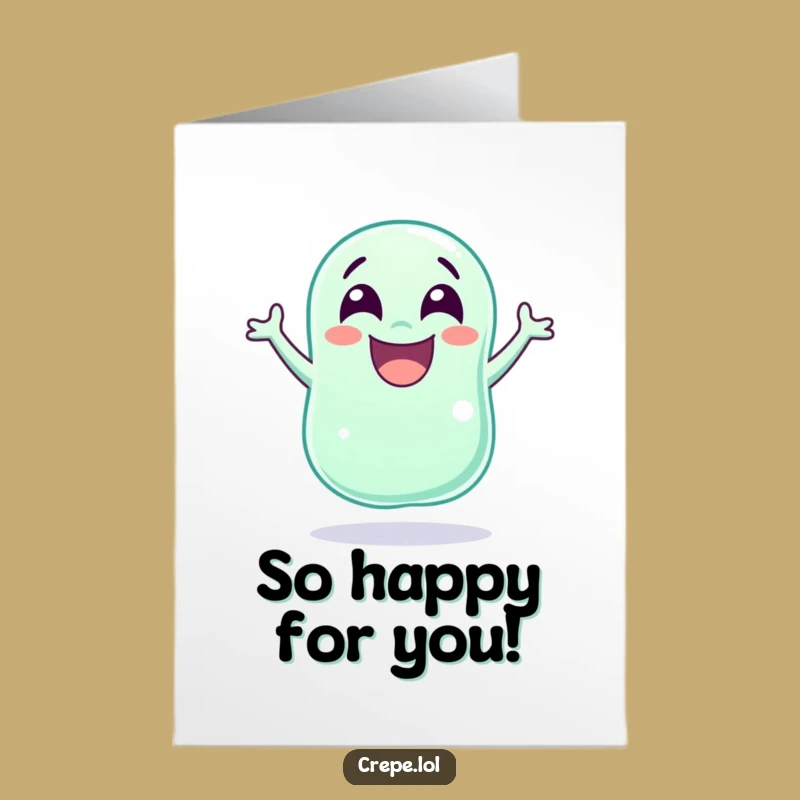 Free Printable Jellybean Congrats Card: Celebrate Success Joyfully with a Jumping Bean