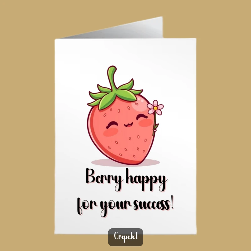 Free Printable Strawberry Congrats Card: Cute Flower Gift for Your Success!