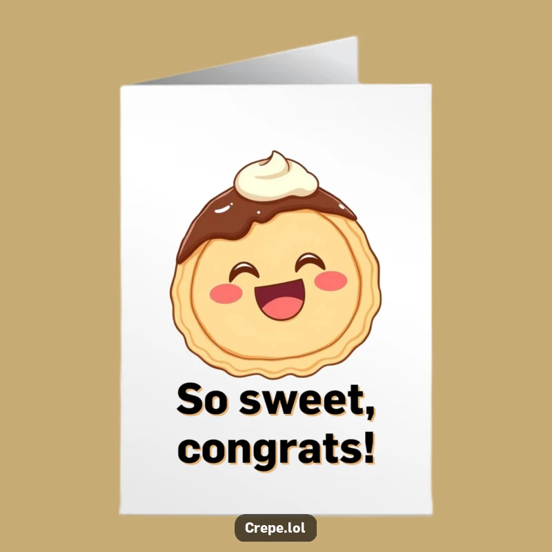 Free Printable Congrats Card: Giggling Crepe Joy Funny DIY Downloadable Gift